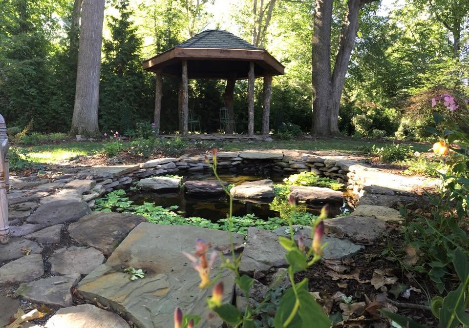 Pond and gazebo garden