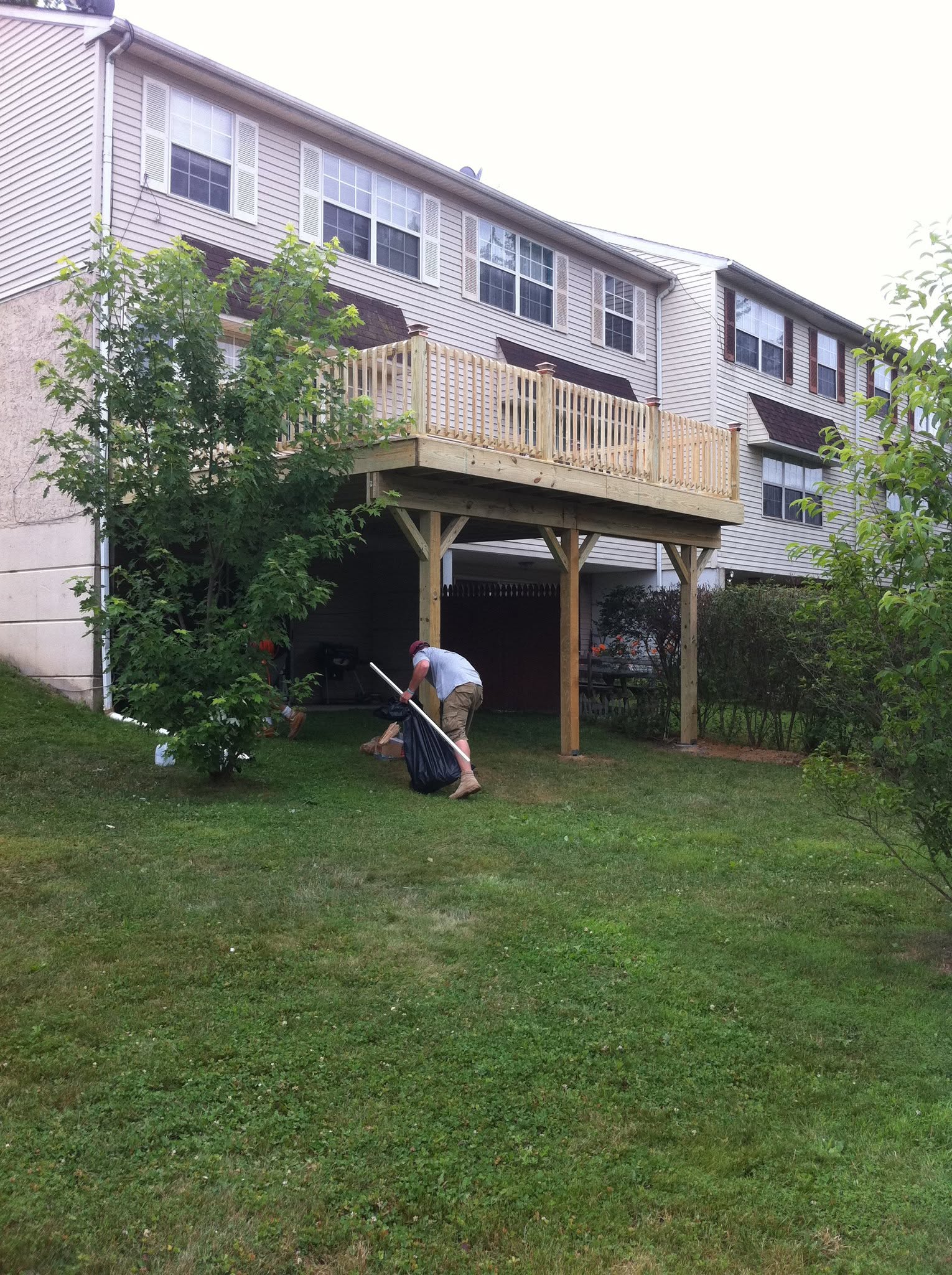 Elevated deck framing